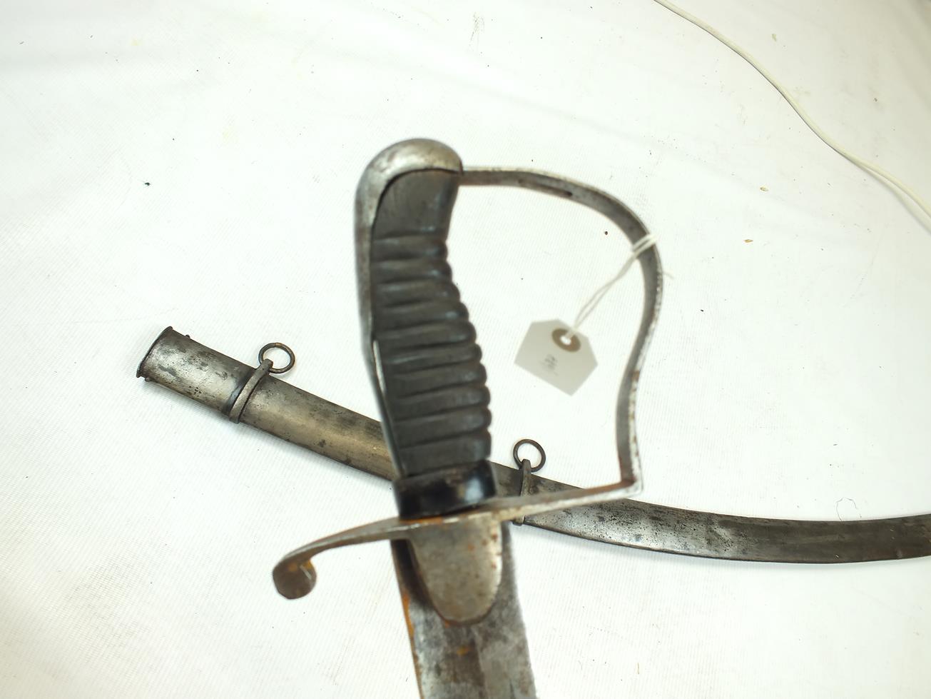 A 1796 PATTERN LIGHT CAVALRY TROOPER'S SABRE, 82cm blade, regulation steel stirrup hilt, repaired, - Image 8 of 14