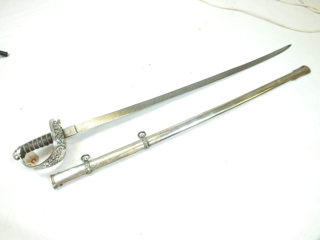 A FINE SILVER HILTED 5TH KENT ARTILLERY VOLUNTEERS PRESENTATION SWORD, 88cm slightly curved blade by - Bild 6 aus 30