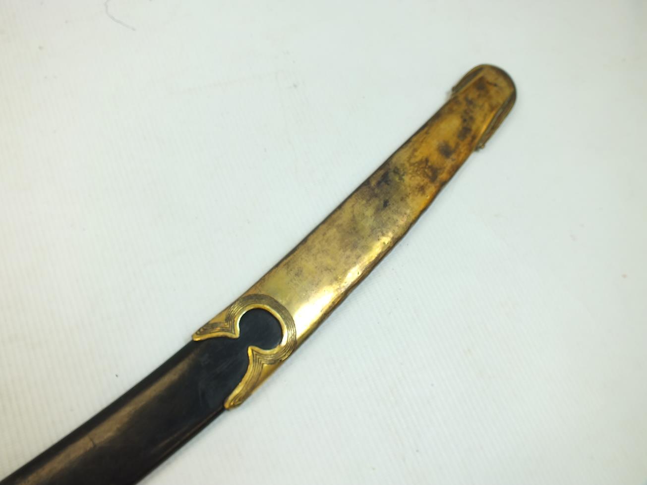 AN 1803 PATTERN GRENADIER OFFICER'S SWORD, 79cm curved blade with clipped back point, decorated with - Image 20 of 24