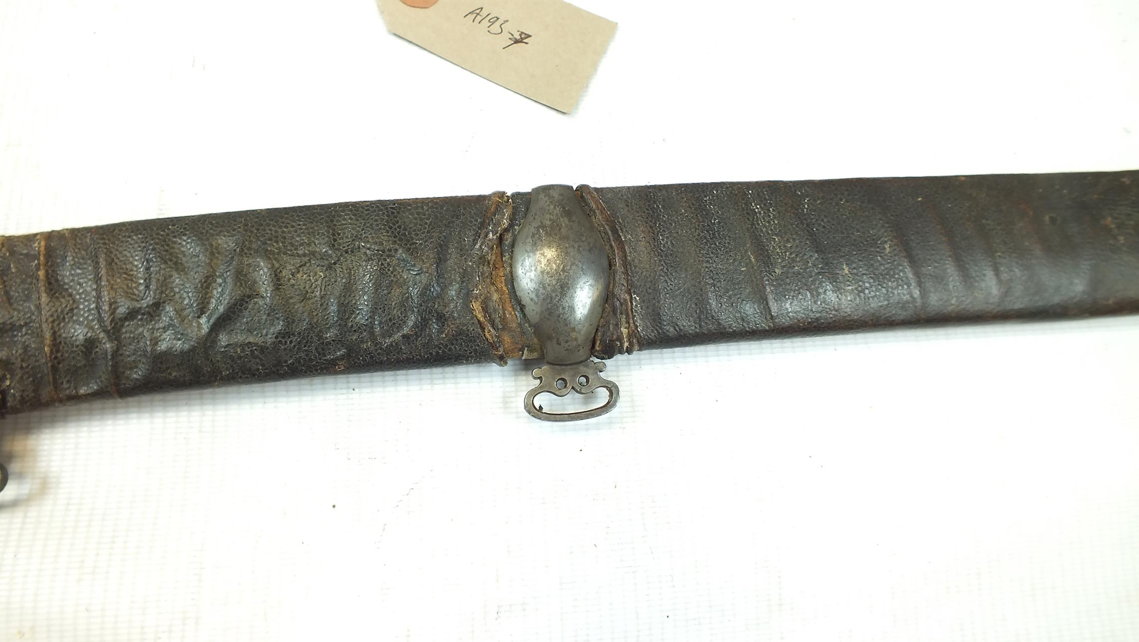 AN UNUSUAL 19TH CENTURY TURKISH SWORD, 68cm watered steel Yataghan form blade, steel hilt with - Image 11 of 15