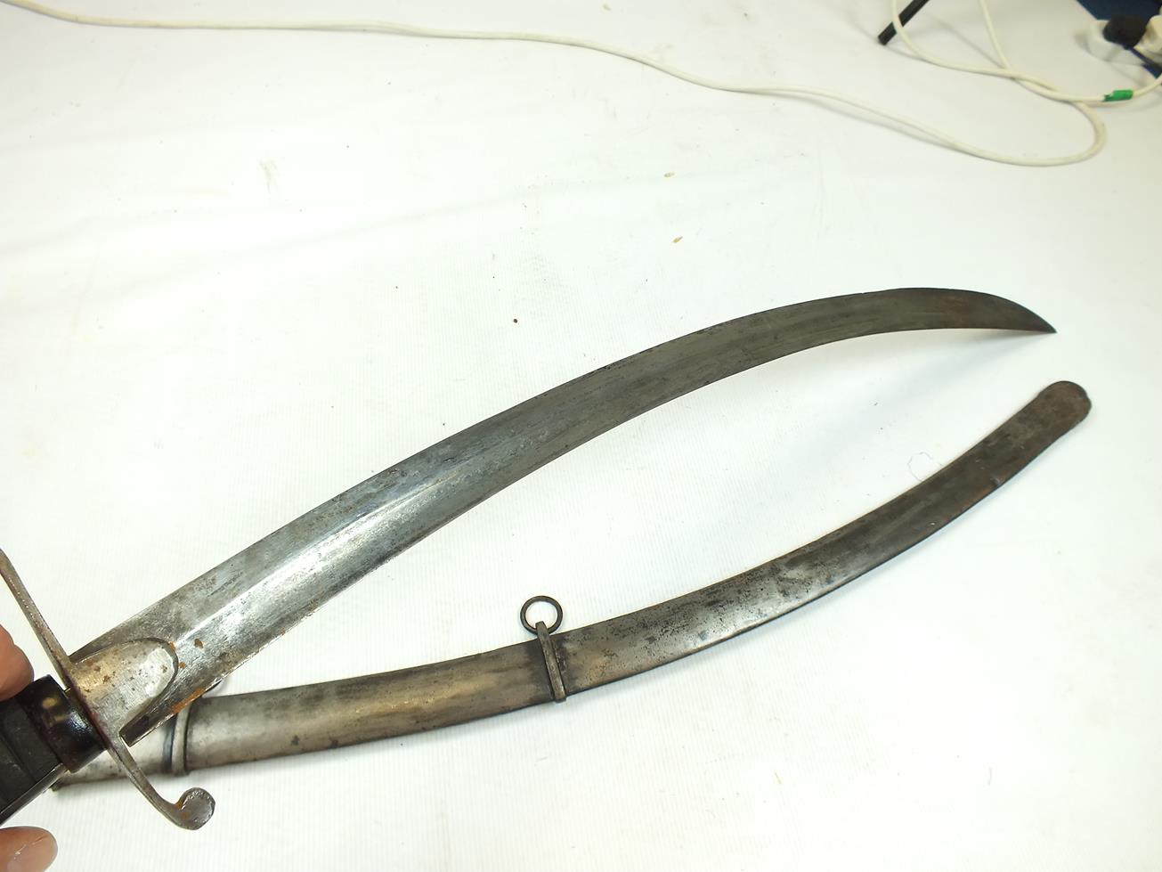 A 1796 PATTERN LIGHT CAVALRY TROOPER'S SABRE, 82cm blade, regulation steel stirrup hilt, repaired, - Image 4 of 14