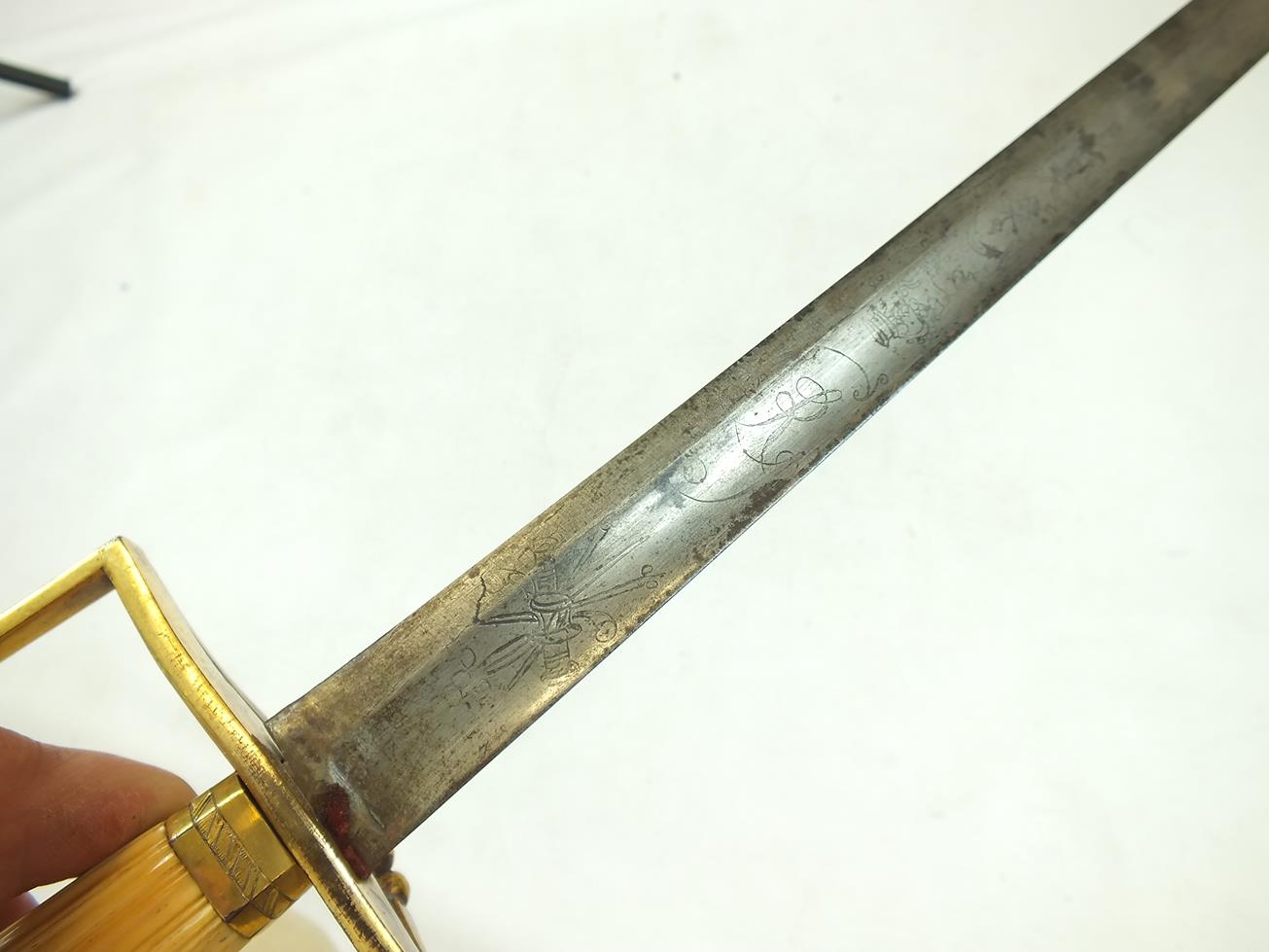 A GEORGIAN INFANTRY OFFICER'S FIVE-BALL SPADROON, 81cm blade decorated with crowned GR cyphers, - Bild 10 aus 15