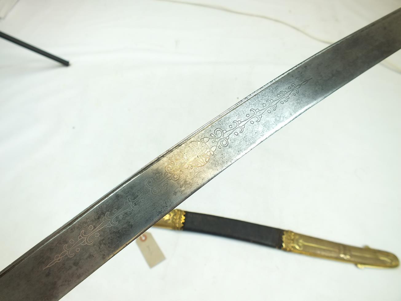 AN HIGHLY UNUSUAL PRESENTATION QUALITY MAMELUKE HILTED DIRK MOUNTED WITH A YATAGHAN BLADE BY SALTER, - Image 15 of 26