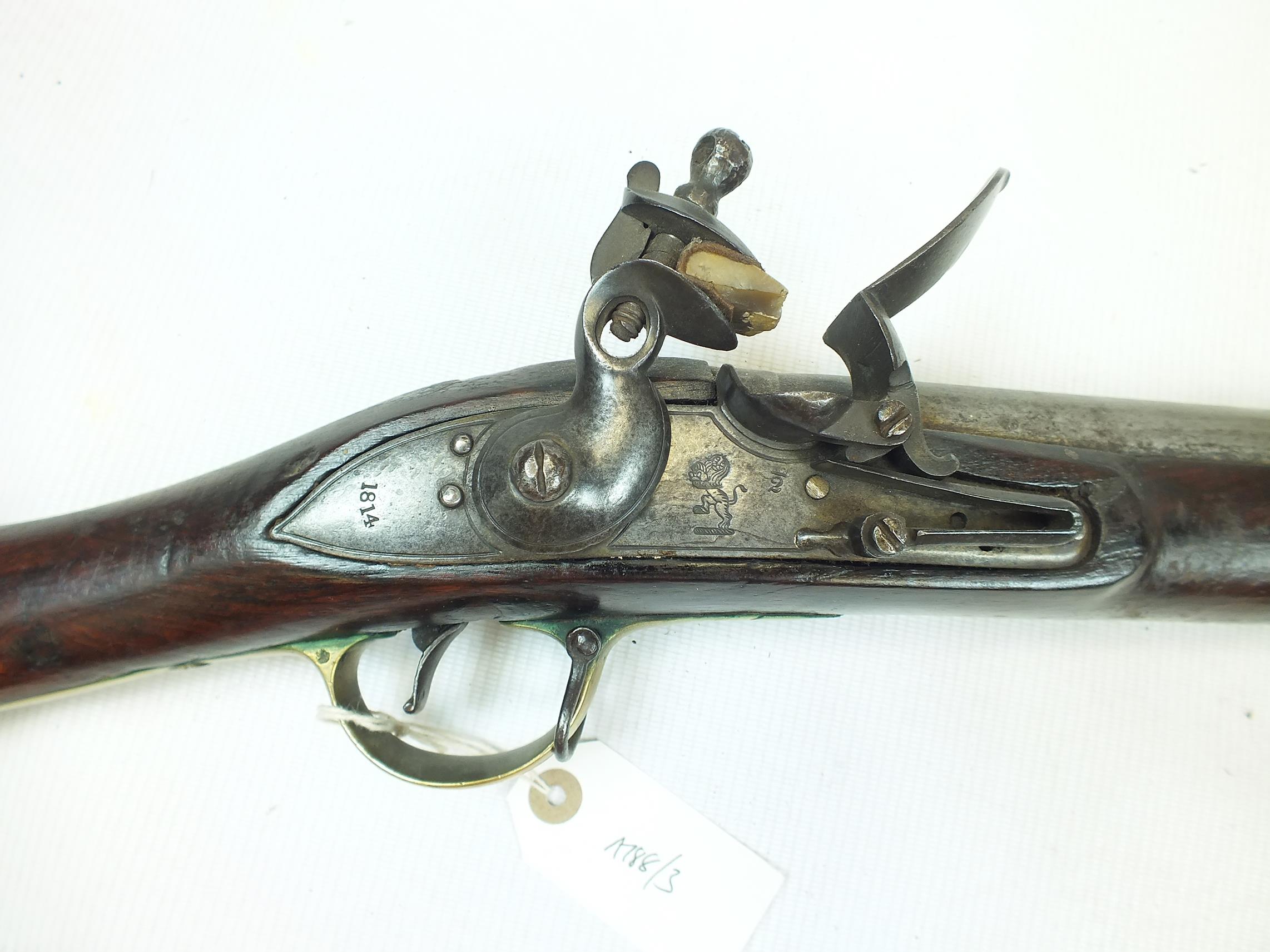A .750 EAST INDIA COMPANY FLINTLOCK BROWN BESS, 39.25inch sighted barrel, border engraved lock - Image 4 of 19