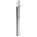 A GOOD BLUED AND GILT 1796 PATTERN INFANTRY OFFICER'S SWORD, 82.5cm blade by J.J. Runkel of