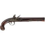 A 22-BORE FLINTLOCK DUELLING PISTOL BY WILLIAMS OF LONDON, 10.25inch sighted octagonal barrel