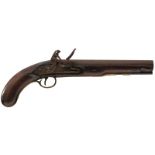 A 16-BORE FLINTLOCK ROYAL MAIL PISTOL BY HARDING, 9inch barrel faintly engraved with the