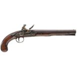 A 40-BORE FLINTLOCK DUELLING PISTOL BY WOGDON OF LONDON, 10inch sighted browned barrel signed on the