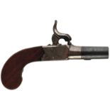 A 54-BORE PERCUSSION BOXLOCK POCKET PISTOL, 1.5inch turn-off barrel, border engraved action