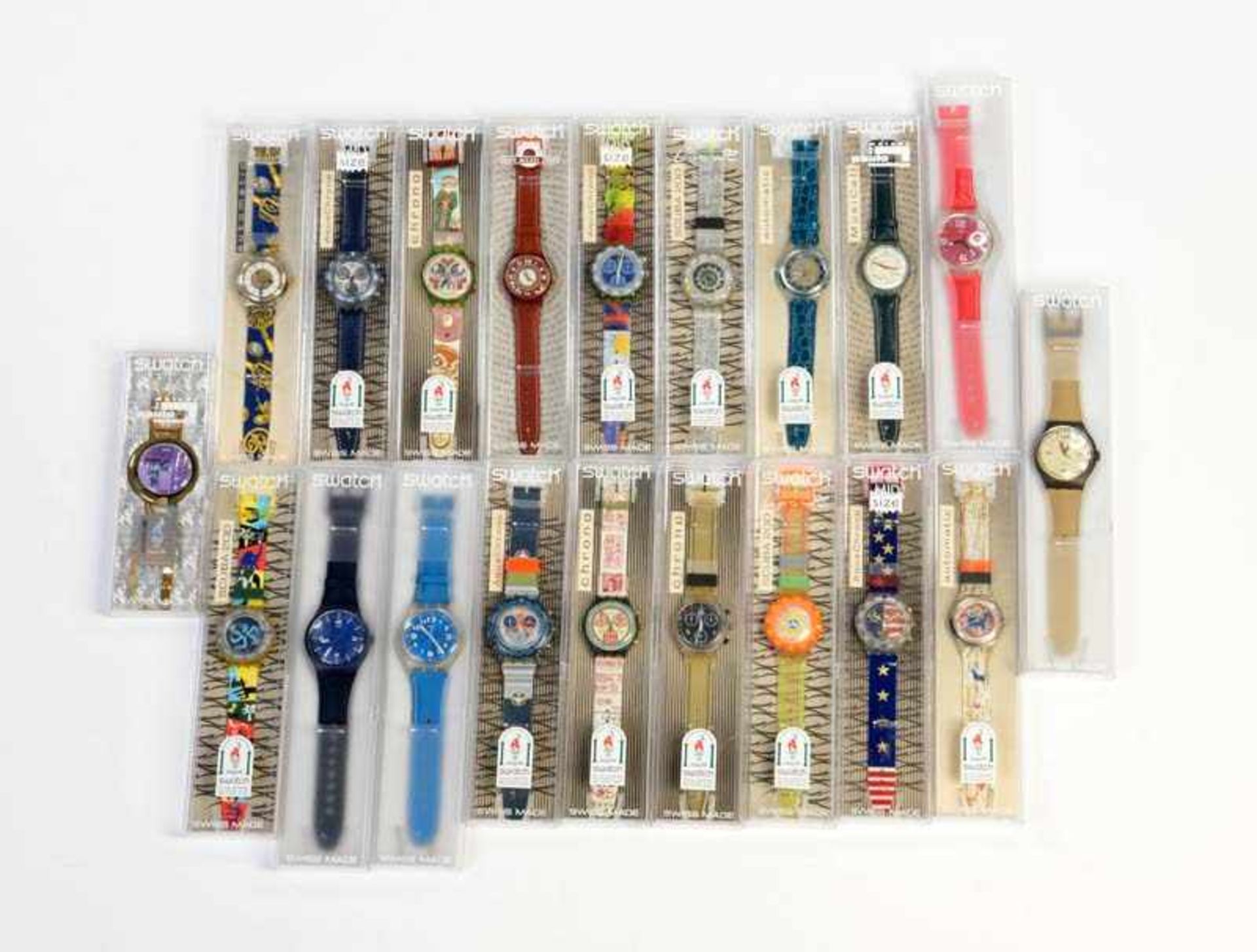 Swatch, 20 Herrenuhren (1x Taschenuhr), Swiss made, Okt Z 1, Z 1 Swatch, 20 Men's Watches (1x Pocket