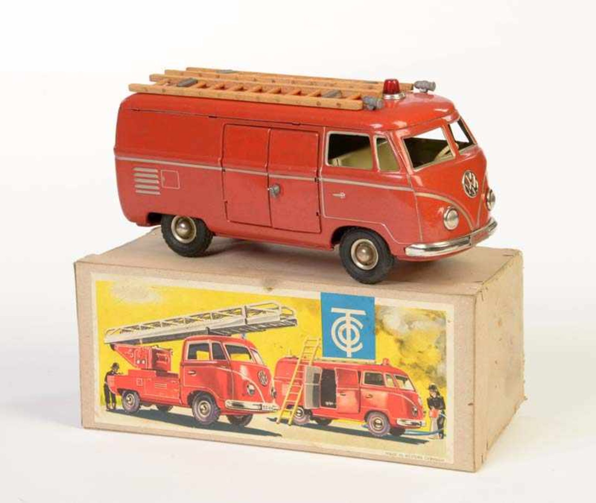 tippco spielzeug Tippco, VW Feuerwehr Begleitfahrzeug mit 2 Holzleitern, W.-Germany, 23