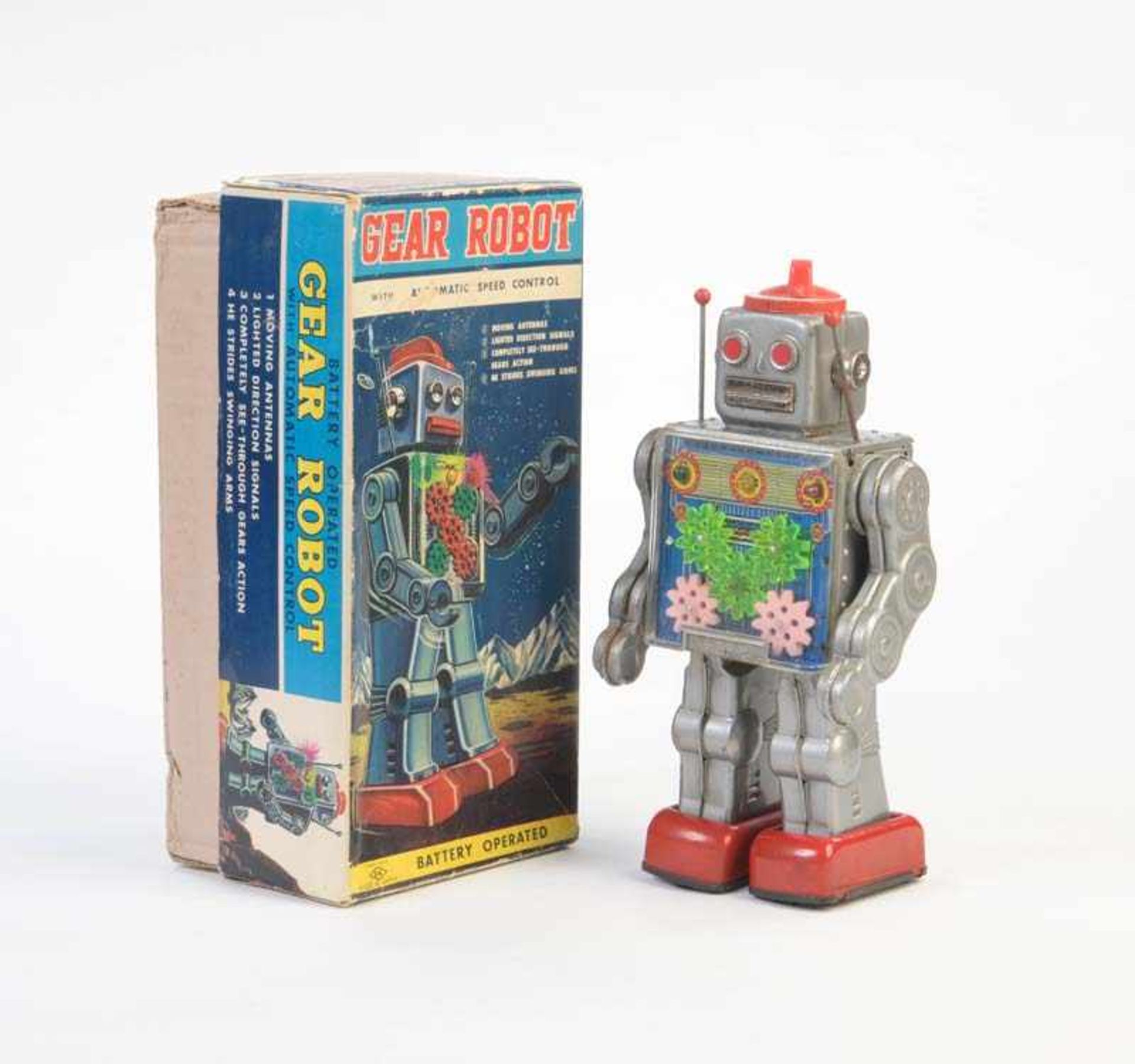 Horikawa, Gear Robot, Japan, 29 cm, Blech, Funktion ok, min. LM, Z 2 Horikawa, Gear Robot, Japan,