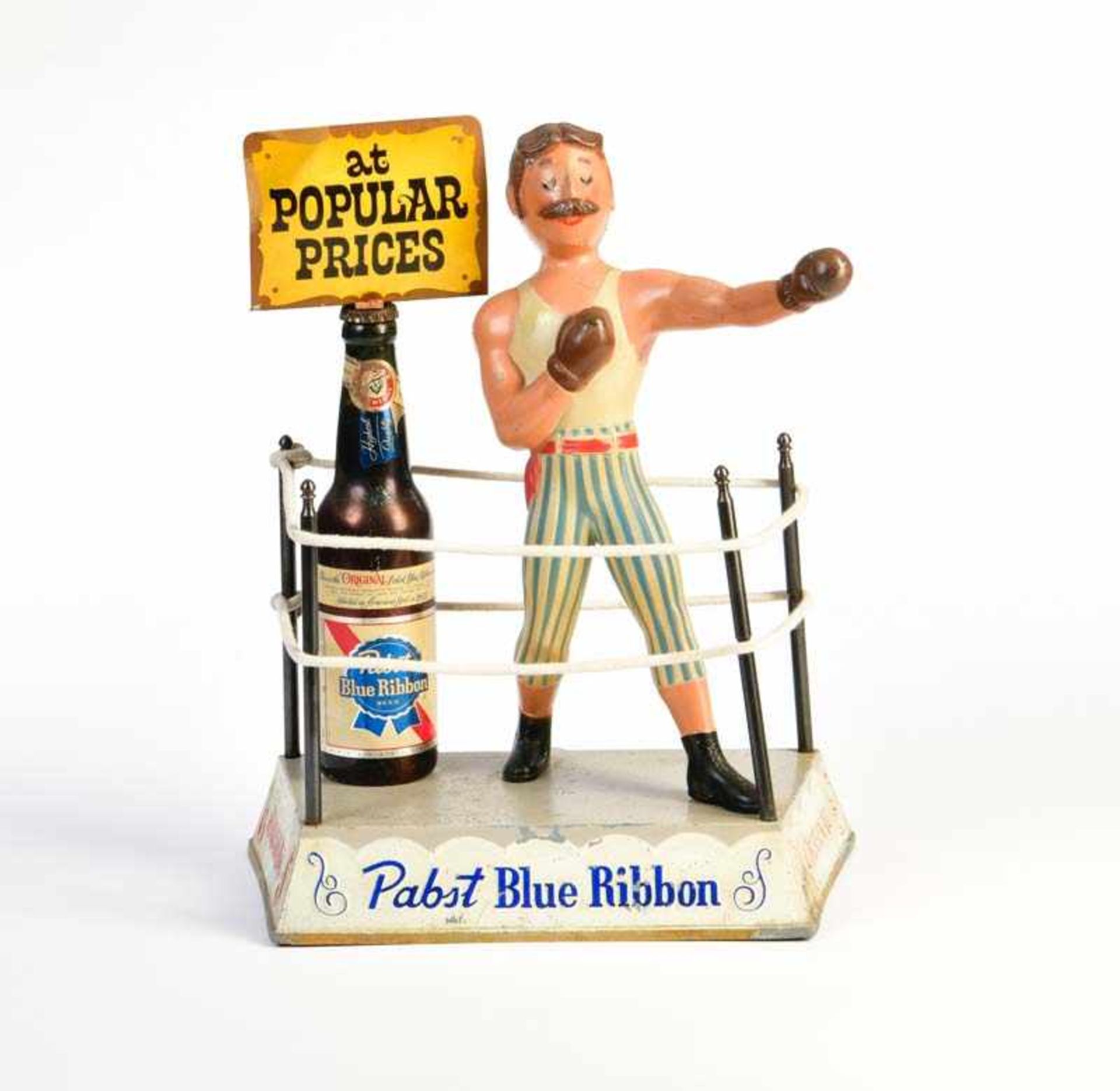 Plasto MFG Chicago, Werbefigur Pabst-Bier, USA, H 39 cm, Blech, guter Zustand Plasto MFG Chicago,