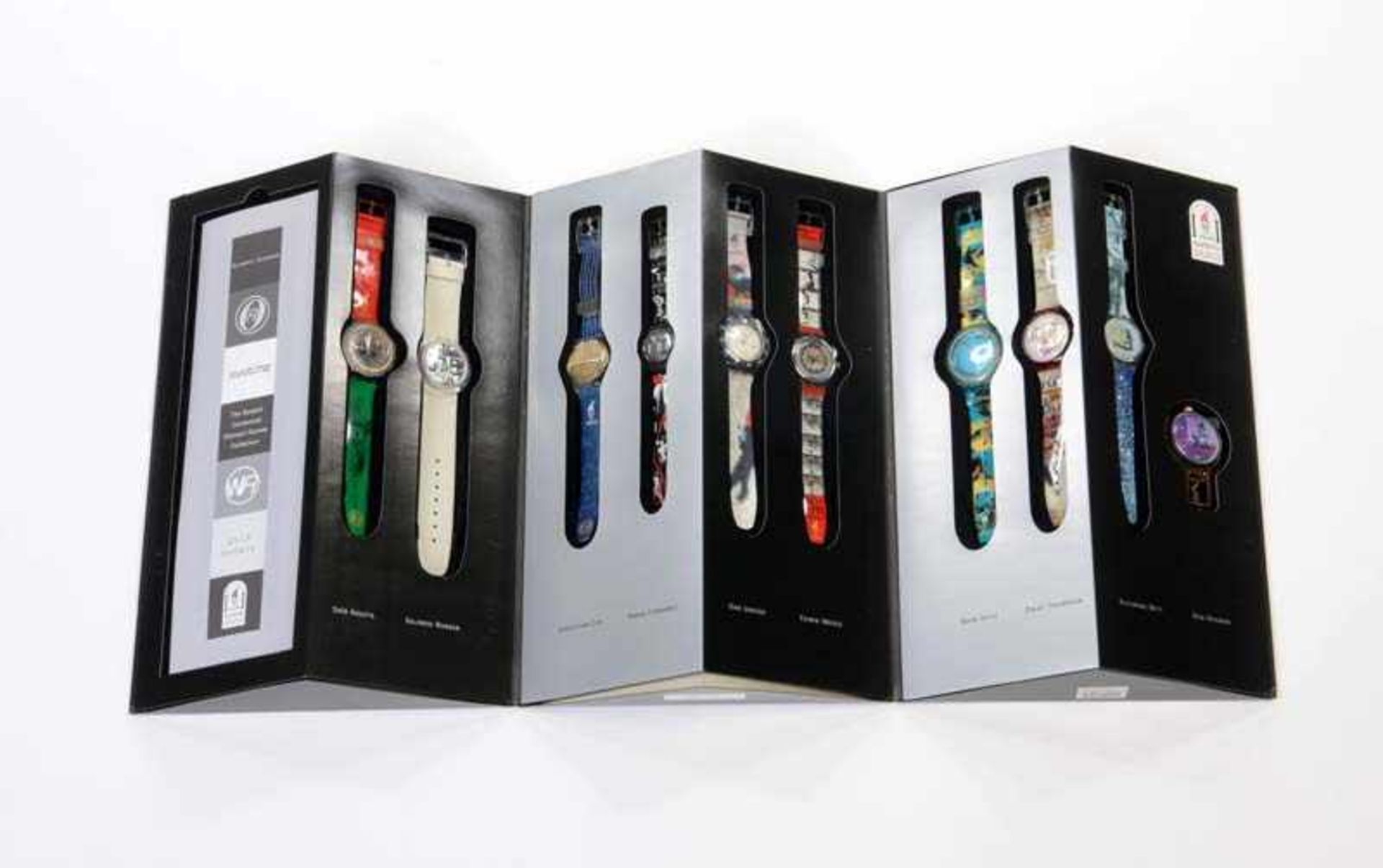 Swatch, Set Olympic Legends, Swiss made, Box 35,5 cm hoch, Okt Z 1, Z 1 Swatch, Set Olympic Legends,