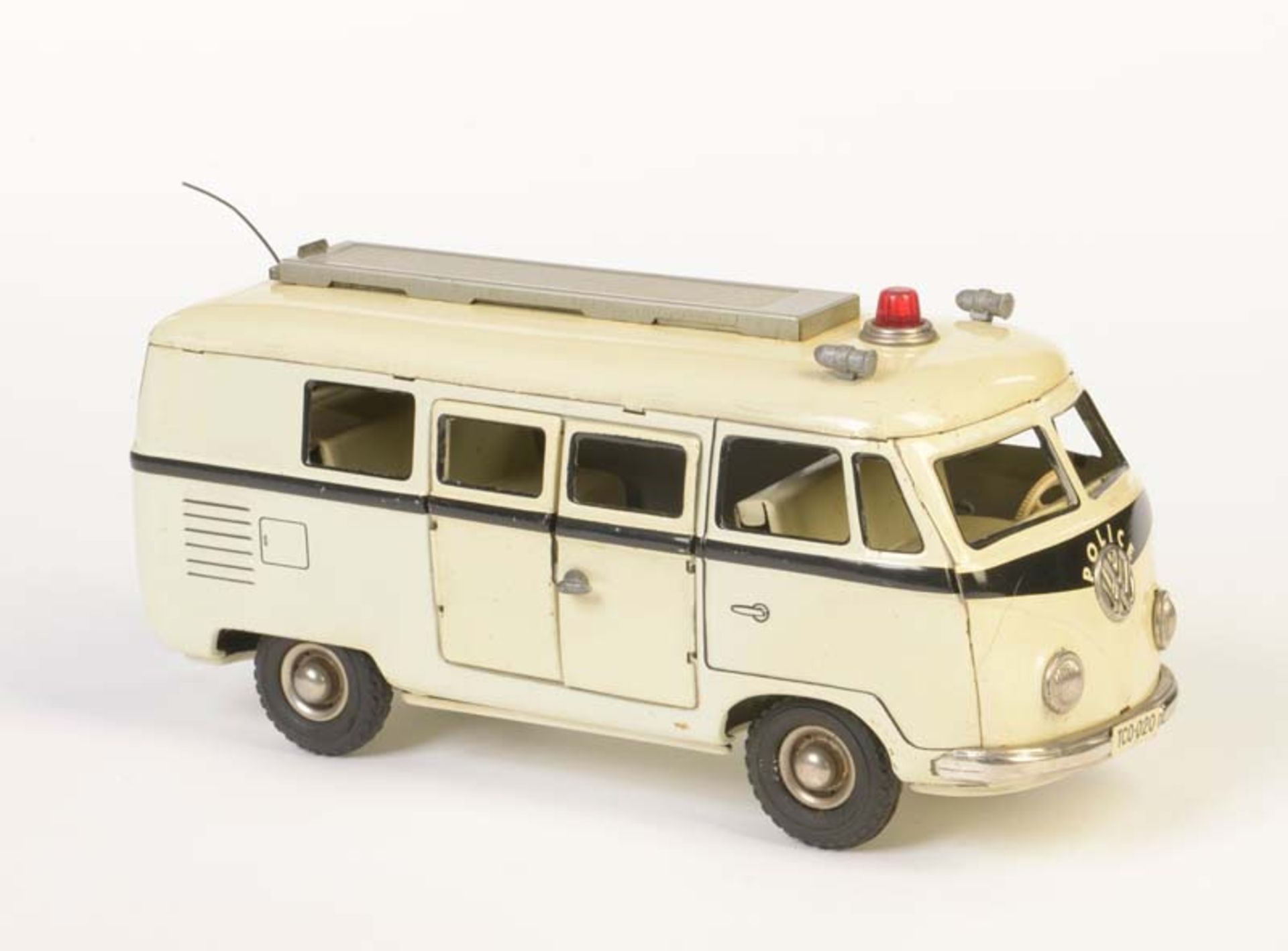 Tippco, VW Bus "Police", W.-Germany, 23 cm, Blech, Friktion ok, min. LM, Z 1- Tippco, VW Bus "