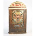 Winafag, Spielautomat, 30/40er Jahre, 42x15x78 cm, Holz, Altersspuren, kein VersandWinafag, Slot