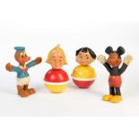 Walt Disney, Mickey + Donald + Max + Moritz, 16-18 cm, Gummi + Kst, LM, Gummi brüchig, gemischter