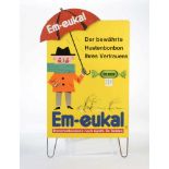 Blechschild "Em-eukal", 93x54 cm, min. LM, Schirm aus Holz, min. rostig, guter Zustand, Z 2Tin