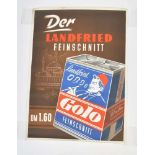 Plakat Landfried Zigaretten "Der Landfried Feinschnitt", W.-Germany, 83,5x120 cm, 50er Jahre, Z 1-