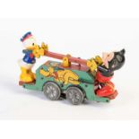 Disney, Mickey Mouse + Donald auf Schienen, Great Britain, 20 cm, GemBw, UW ok, LM, Füße + Ohr der