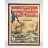 Plakat "Schichtl's Marine-Schauspiele", Germany VK, 71x109 cm, im Holzrahmen, kein Versand, Z 1-