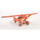 Tippco, Flugzeug Roter OLAF, Germany VK, 26 cm, Blech, UW ok, altersbedingte LM, sonst guter