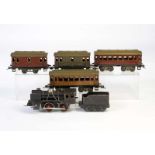 Bub, Lok mit Tender + 4 Personenwagen (made in France), LM an Lok, Z 3-Bub, Loco withTender + 4