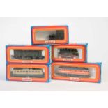 Märklin, 2 Loks (3029, 3087) + 3 E Loks (3043, 3156, 3167), W.-Germany, Spur H0, Okt Z 1-, Z 1-