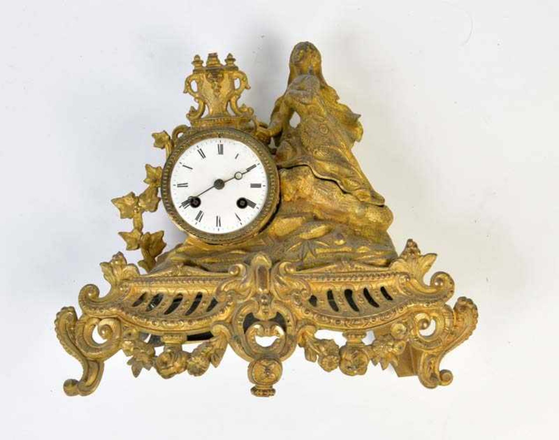 Kaminuhr um 1890 (Ersatzteilspender), France, 30 cmFireplace Clock around 1890 (spare part donator),