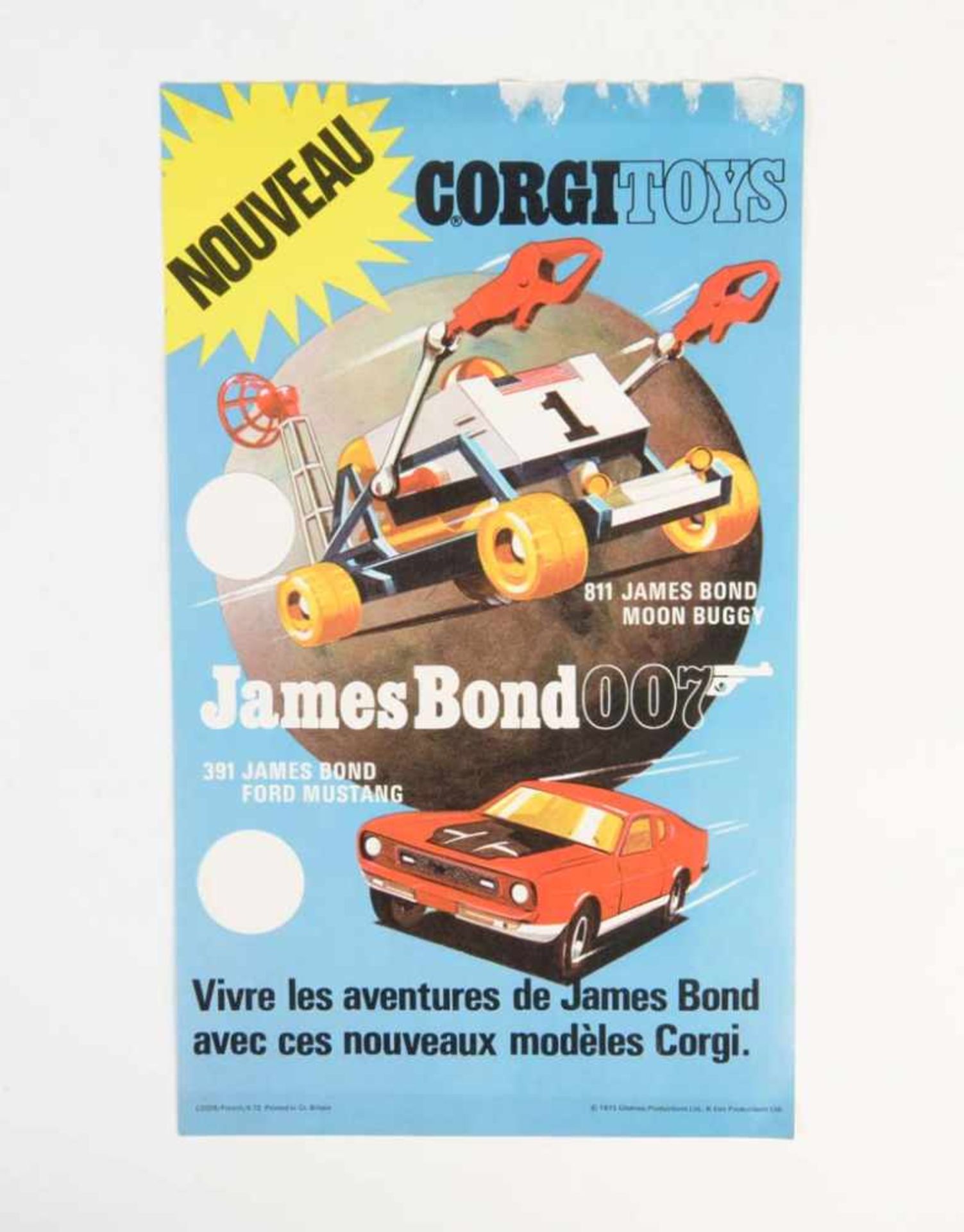 Corgi Toys, Originalplakat, Great Britain, 31x18 cm, Beschädigungen am oberen Rand, sonst guter