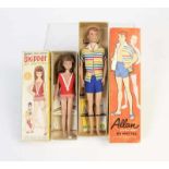 Mattel, Allen + Skipper, USA, 24-32 cm, Kst, Okt Z 2- (Lagerspuren), neuwertig, Z 1/1-Mattel,