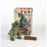 Bullmark, Godzilla, Japan, 37 cm, Blech, Bat. Antrieb + Funktion ok, Okt Z 2, 1.Version, sehr