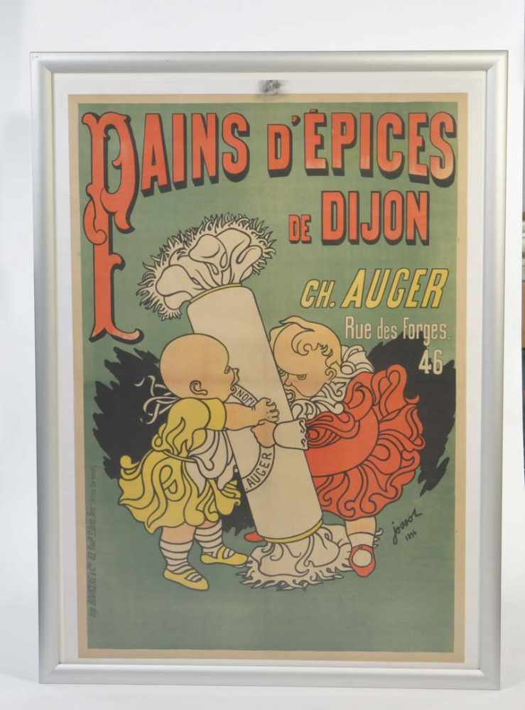 Plakat "Pains d'Epices" um 1910, 134x94 cm, schwarzer Fleck oberer Bildrand, sonst guter