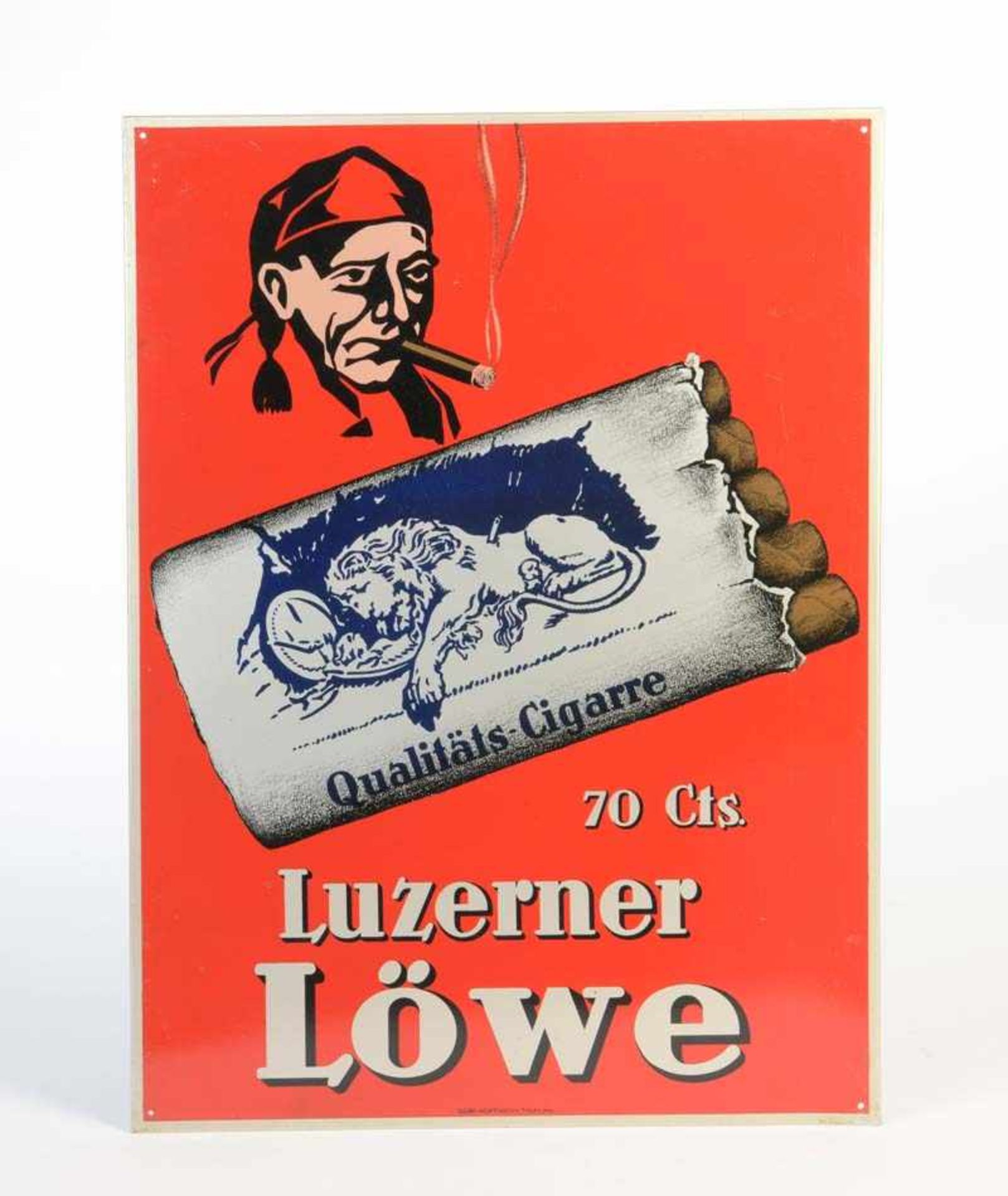 Blechschild "Luzerner Löwe", 37x50 cm, Hersteller Hoffmann /Thun, Z 1-Tin Plate Sign "Luzerner