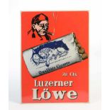 Blechschild "Luzerner Löwe", 37x50 cm, Hersteller Hoffmann /Thun, Z 1-Tin Plate Sign "Luzerner