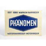 Blechschild "Phänomen, Fahrräder, Motorräder", 35x50 cm, sehr guter Zustand, Z 1Tin Plate Sign "