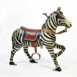 Karussell Zebra, 50/60er Jahre, 85 cm, Holz, Gebrauchsspuren, Z 2-Carousel Zebra, from the 50/60s,