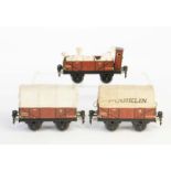 Märklin, 3 Güterwagen, Germany VK, Spur 0, Blech, min. LM, Z 2+Märklin, 3 Freight Wagons, gauge 0,