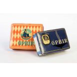 Ophir, 2 Zigarettendosen, 12x15 + 10x15 cm, Blech, min. LM, Z 1-2Ophir, 2 Cigarette Tin Cans, min.