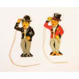 Kellermann, 2 Ansteckfiguren, Germany VK, 11 cm, Blech, min. LM, Z 1-2Kellermann, 2 Badges,