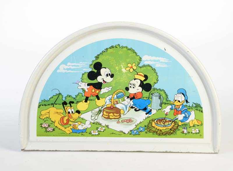 Walt Disney, Tablett Mickey, Minnie, Pluto + Donald, 45 cm, Blech, LM, Z 2-Walt Disney, Tray Mickey,