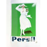 Emailleschild "Persil, Für alle Wäsche", 39x59 cm, min. LM am Rand, Ränder teilw. restauriert, Z 2-