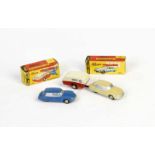 Schuco, Piccolo 2x Citroen DS 19 + Wohnwagen, 1:90, min. LM, 2x Okt Z 1-2, Original der 60er