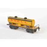 Märklin, Shell Tank Wagon, Germany VK, Spur 1, 32 cm, Blech, min. LM, Hahn fehlt, sonst guter