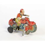 ATC, Clown Motorrad, Japan, 12 cm, Blech, UW ok, Z 1-ATC, Clown Motorbike, Japan, tin, cw ok, C 1-