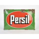 Emailleschild "Persil", 50x39 cm, gewölbt, einige Abplatzer, Z 3Enamel Sign "Persil", arched,