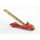 Modern Toys, Feuerwehr, 36 cm, Blech, UW ok, starke LM, Z 3-4Modern Toys, Fire Engine, tin, cw ok,