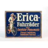 Blechschild "Erica Fahrräder", 31x41,5 cm, min. LM, Z 1-2Tin Plate Sign "Erica Fahrräder", min.