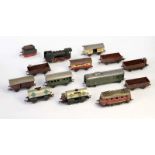 Fleischmann, 2 Loks + 11 Wagen, W.-Germany, Spur H0, Blech, teilw. LM, Z 3-4Fleischmann, 2 Locos +