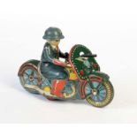 Yoshiya, Militär Motorrad, Japan, 14 cm, Blech, Friktion schwergängig, min. LM, Z 1-2Yoshiya,
